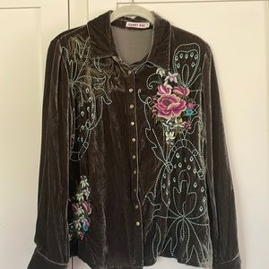 Johnny Was velvet shirt
